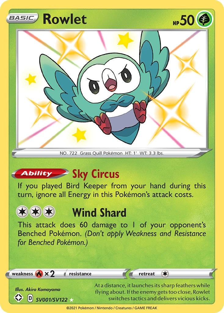 Image for Rowlet (SV001/SV122) [Shining Fates: Shiny Vault] - Pokemon