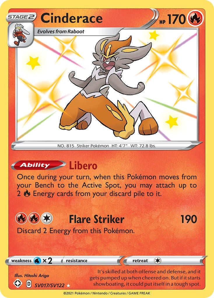 Image for Cinderace (SV017/SV122) [Shining Fates: Shiny Vault] - Pokemon