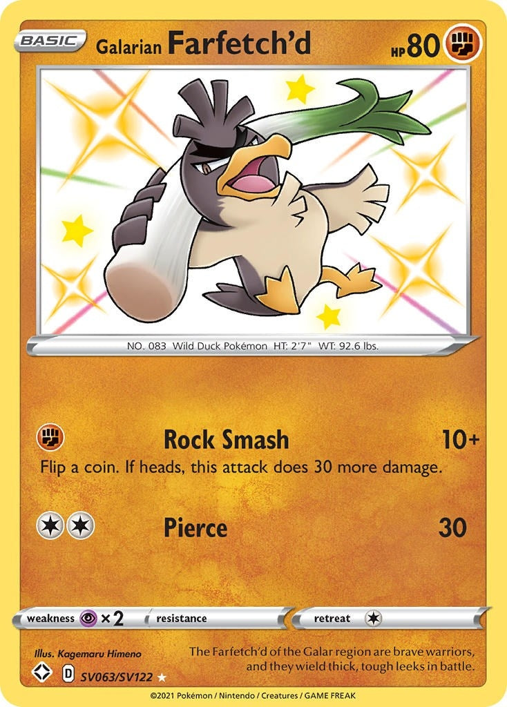 Image for Galarian Farfetch'd (SV063/SV122) [Shining Fates: Shiny Vault] - Pokemon