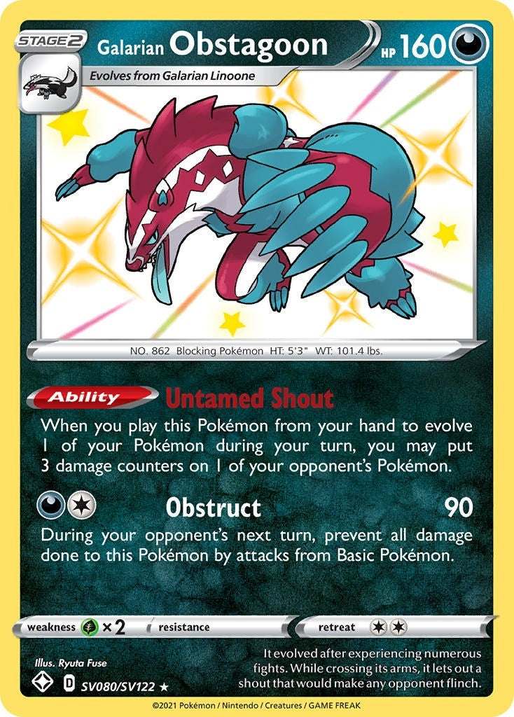 Image for Galarian Obstagoon (SV080/SV122) [Shining Fates: Shiny Vault] - Pokemon