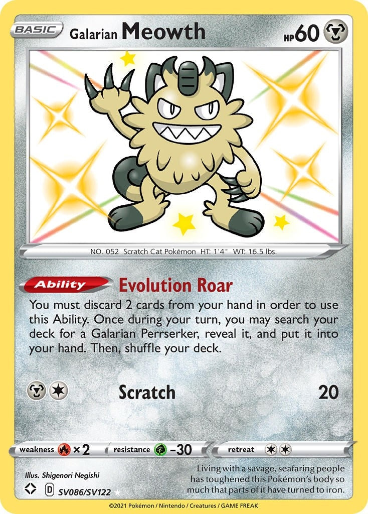 Image for Galarian Meowth (SV086/SV122) [Shining Fates: Shiny Vault] - Pokemon