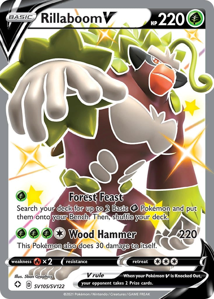 Image for Rillaboom V (SV105/SV122) [Shining Fates: Shiny Vault] - Pokemon
