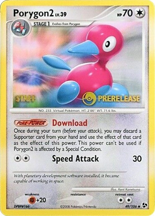 Image for Porygon2 - 49/106 (Prerelease) [Staff] (49/106) [Diamond and Pearl Promos] - Pokemon