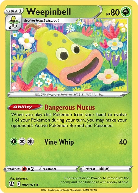 Image for Weepinbell (002/163) [SWSH05: Battle Styles] - Pokemon