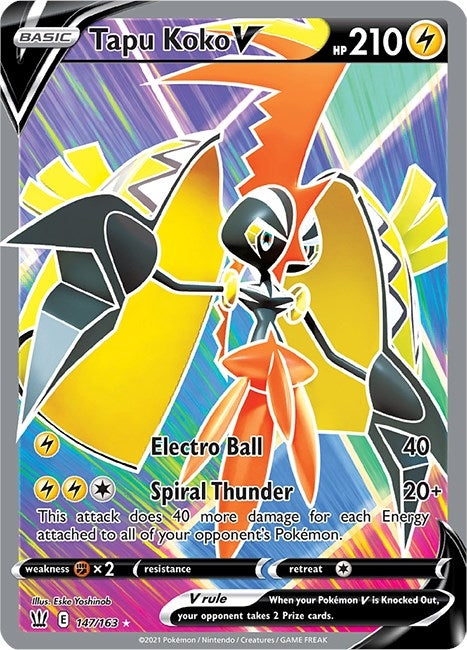 Image for Tapu Koko V (Full Art) (147/163) [SWSH05: Battle Styles] - Pokemon