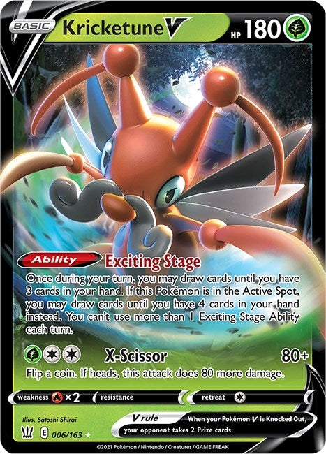Image for Kricketune V (006/163) [SWSH05: Battle Styles] - Pokemon