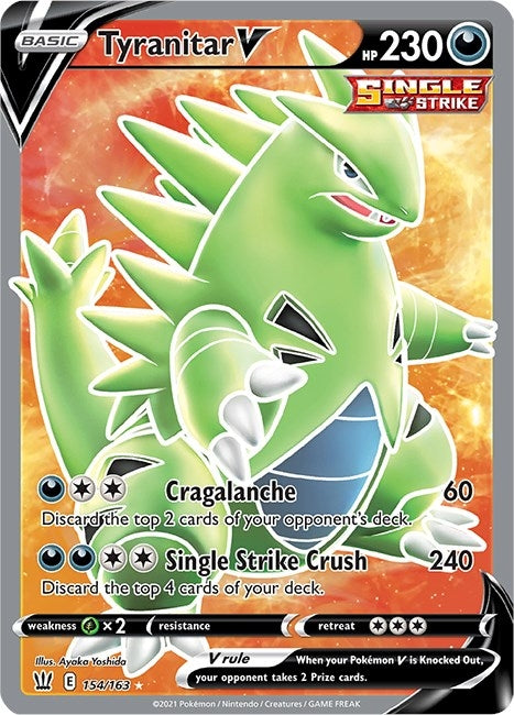Image for Tyranitar V (Full Art) (154/163) [SWSH05: Battle Styles] - Pokemon