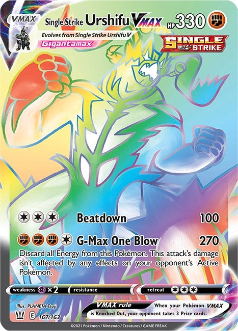 Image for Single Strike Urshifu VMAX (Secret) (167/163) [SWSH05: Battle Styles] - Pokemon
