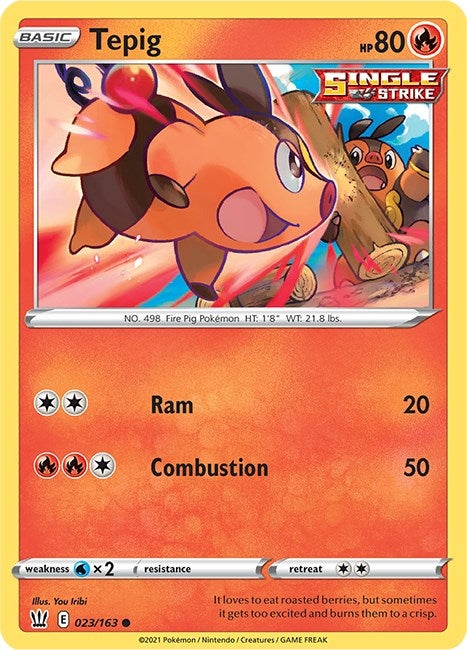 Image for Tepig (023/163) [SWSH05: Battle Styles] - Pokemon