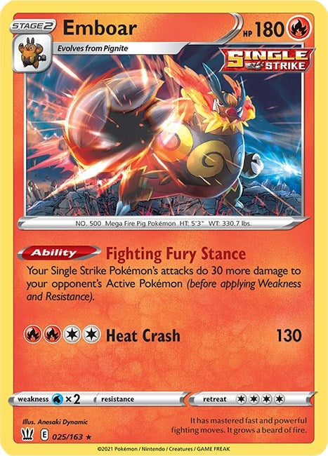 Image for Emboar (025/163) [SWSH05: Battle Styles] - Pokemon
