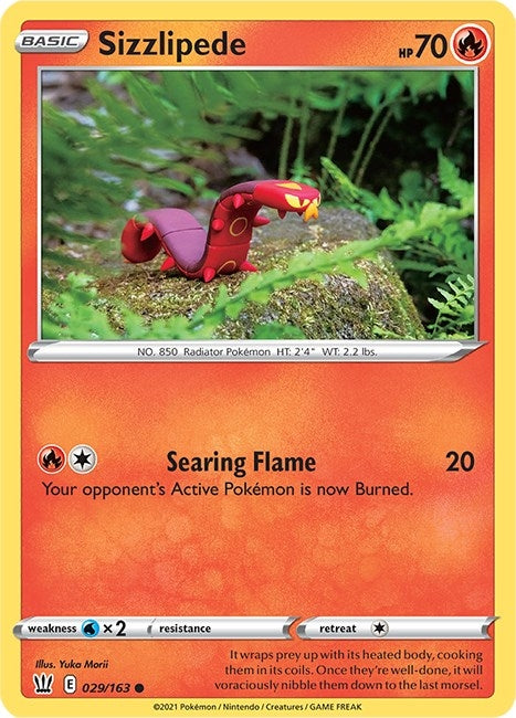Image for Sizzlipede (029/163) [SWSH05: Battle Styles] - Pokemon