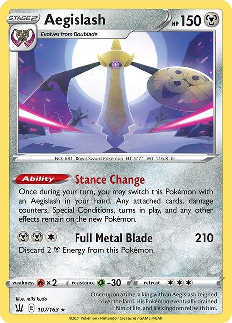 Image for Aegislash (107) (107/163) [SWSH05: Battle Styles] - Pokemon