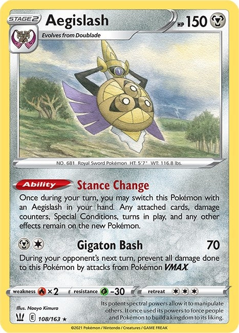 Image for Aegislash (108) (108/163) [SWSH05: Battle Styles] - Pokemon