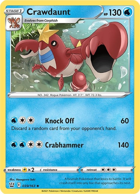 Image for Crawdaunt (039/163) [SWSH05: Battle Styles] - Pokemon