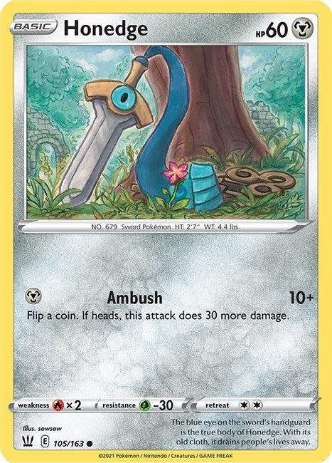 Image for Honedge (105/163) [SWSH05: Battle Styles] - Pokemon