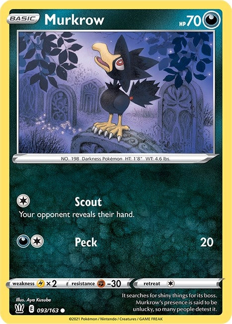 Image for Murkrow (093/163) [SWSH05: Battle Styles] - Pokemon