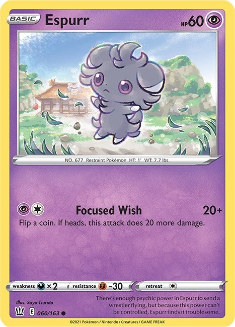 Image for Espurr (060/163) [SWSH05: Battle Styles] - Pokemon