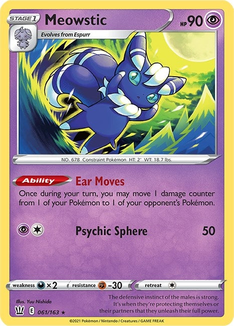 Image for Meowstic (061/163) [SWSH05: Battle Styles] - Pokemon