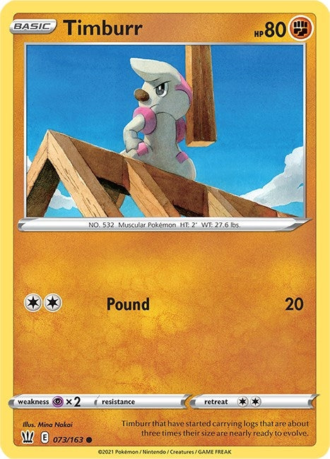 Image for Timburr (073/163) [SWSH05: Battle Styles] - Pokemon