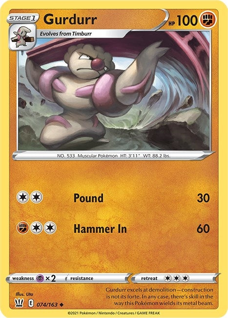 Image for Gurdurr (074/163) [SWSH05: Battle Styles] - Pokemon