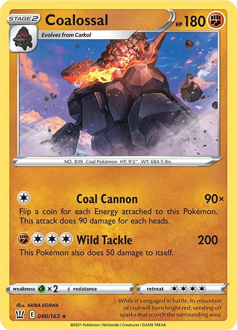 Image for Coalossal (080/163) [SWSH05: Battle Styles] - Pokemon