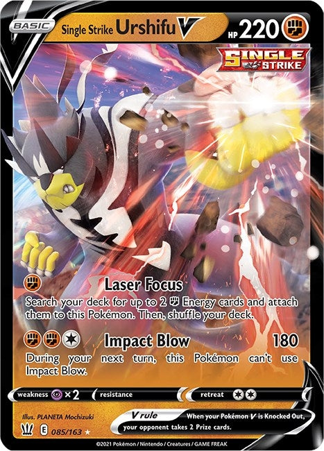 Image for Single Strike Urshifu V (085/163) [SWSH05: Battle Styles] - Pokemon