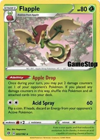 Image for Flapple - 022/192 (Gamestop Exclusive) (022/192) [Miscellaneous Cards & Products] - Pokemon