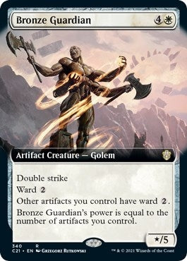 Image for Bronze Guardian (Extended Art) (340) [Commander 2021] - Magic: The Gathering