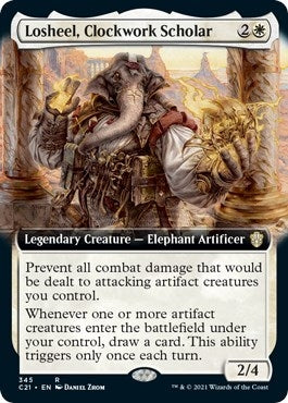 Image for Losheel, Clockwork Scholar (Extended Art) (345) [Commander 2021] - Magic: The Gathering