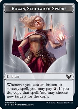 Image for Emblem - Rowan, Scholar of Sparks (9) [Strixhaven: School of Mages] - Magic: The Gathering