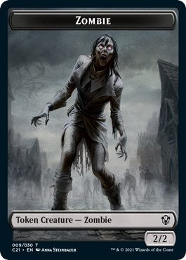 Image for Zombie // Spirit Double-Sided Token (9 // 21) [Commander 2021] - Magic: The Gathering