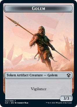 Image for Golem (027) // Thopter Double-Sided Token (27 // 29) [Commander 2021] - Magic: The Gathering