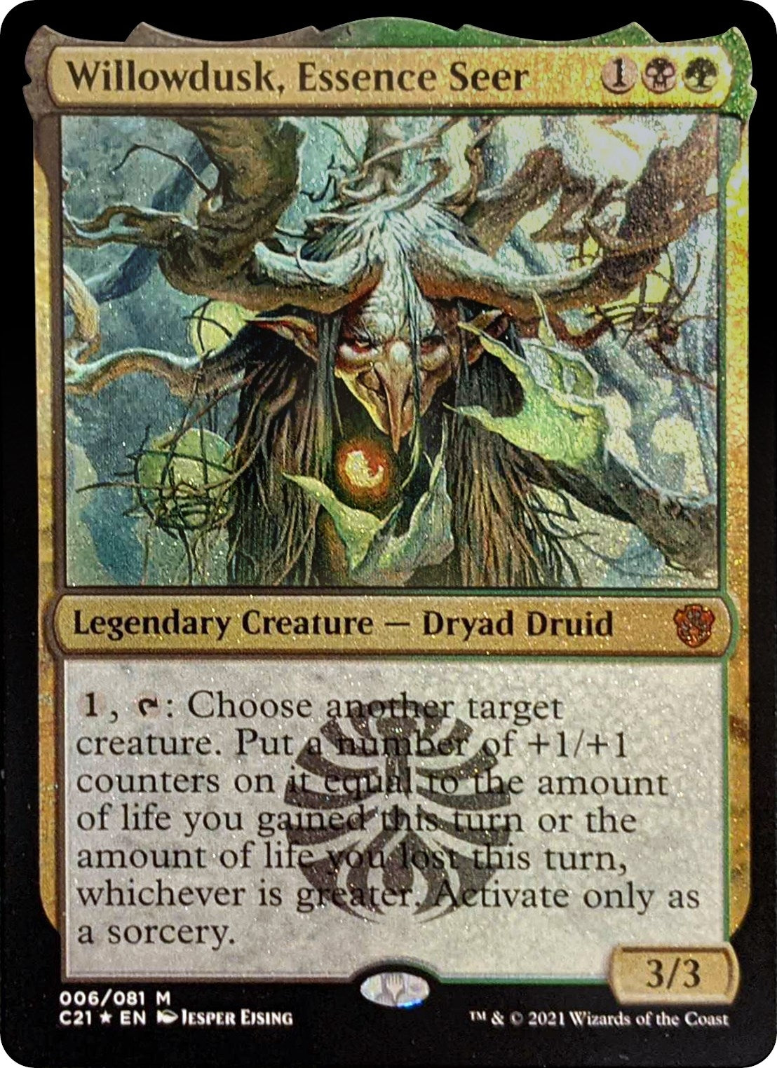 Image for Willowdusk, Essence Seer (Display Commander) - Thick Stock (6) [Commander 2021] - Magic: The Gathering