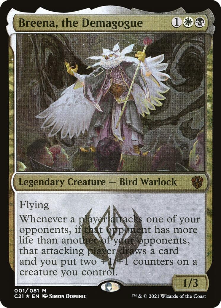 Image for Breena, the Demagogue (Display Commander) - Thick Stock (1) [Commander 2021] - Magic: The Gathering