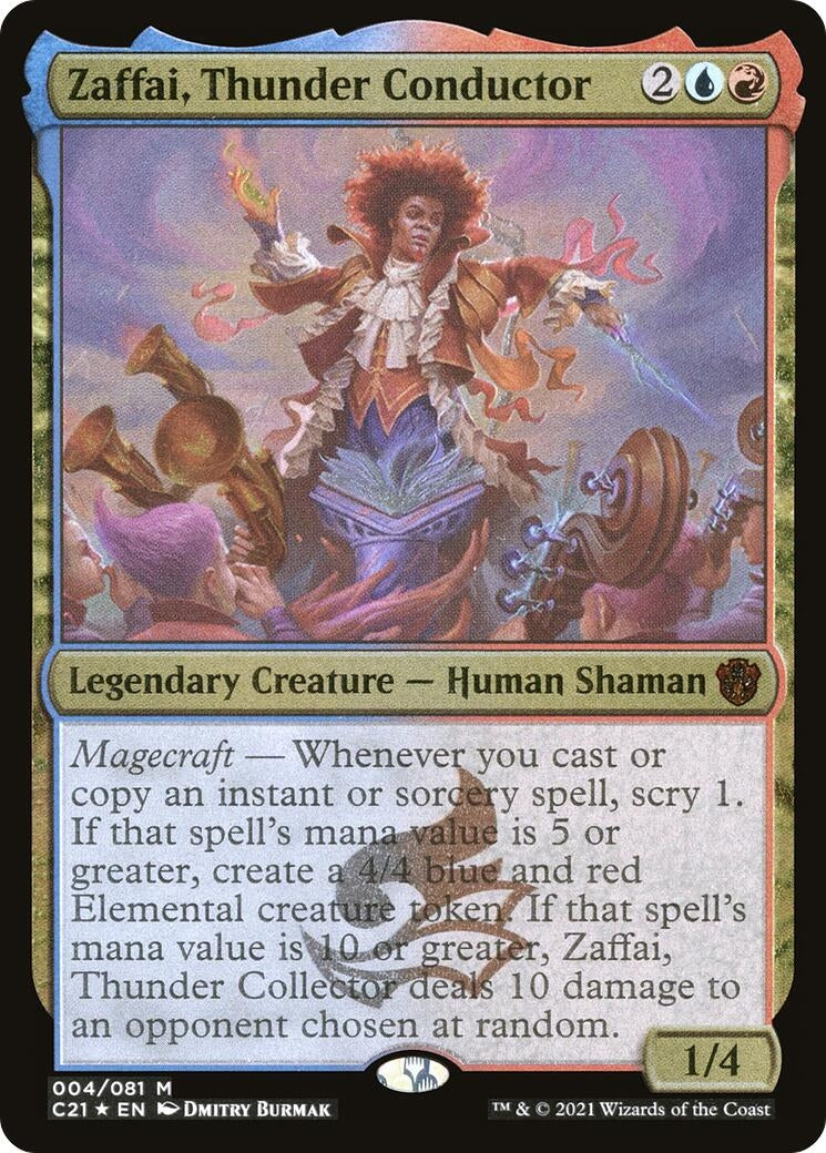 Image for Zaffai, Thunder Conductor (Display Commander) - Thick Stock (4) [Commander 2021] - Magic: The Gathering