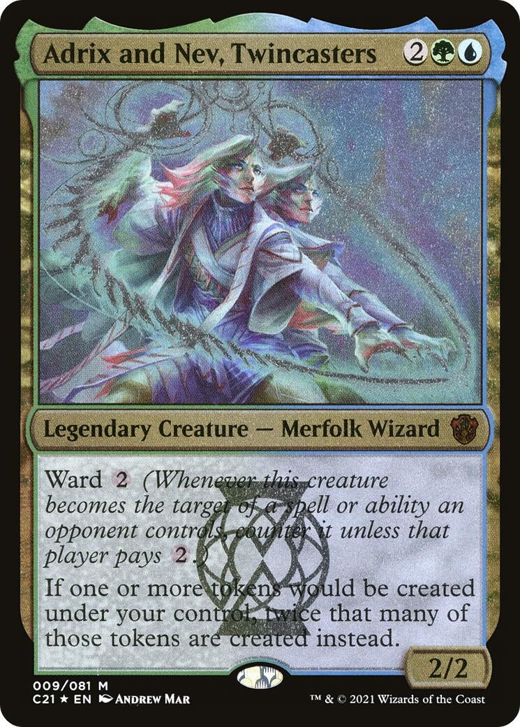 Image for Adrix and Nev, Twincasters (Display Commander) - Thick Stock (9) [Commander 2021] - Magic: The Gathering