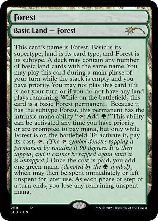 Forest (258) (Full-Text Lands) (258) [Secret Lair Drop Series]