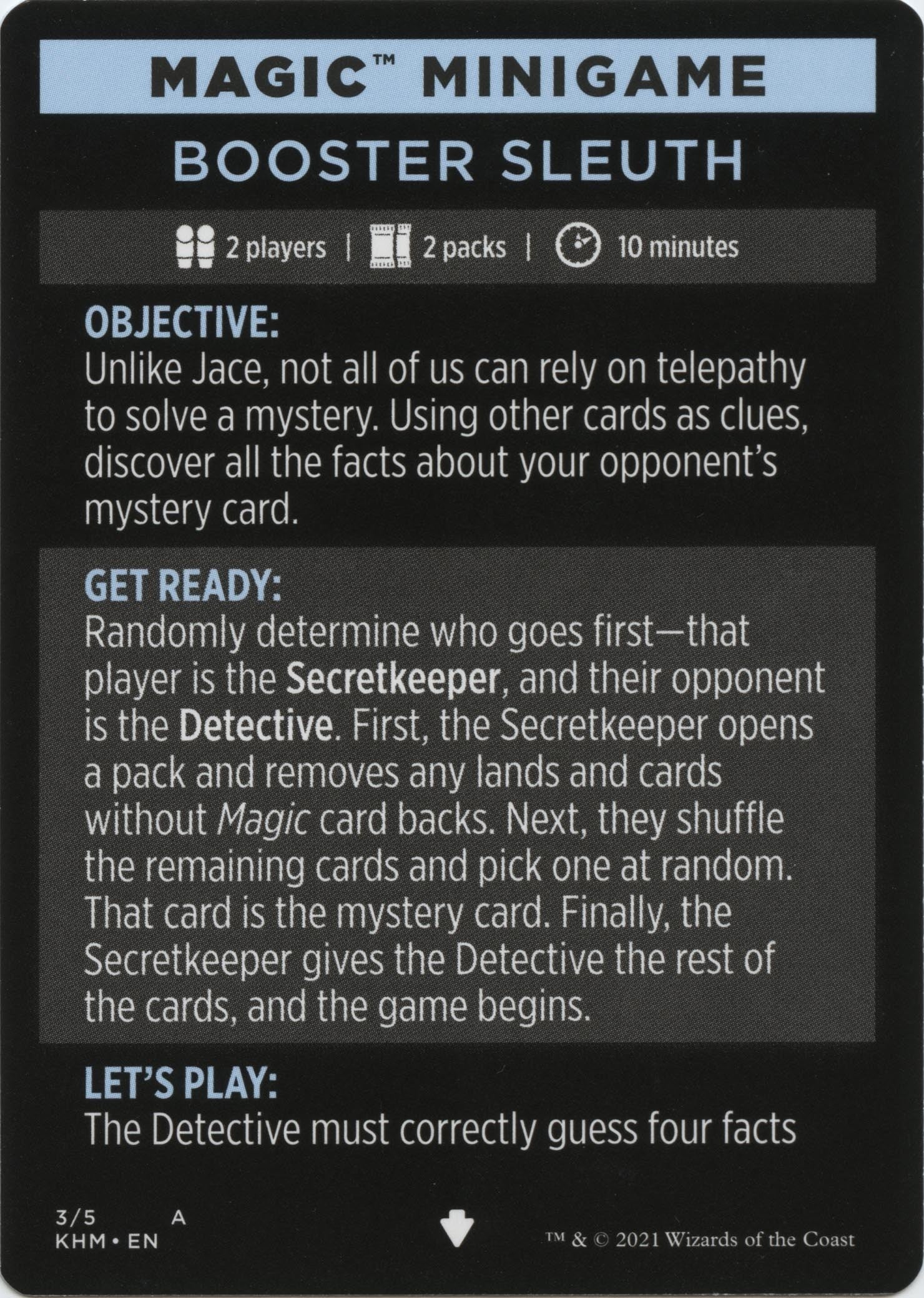 Image for Magic Minigame: Booster Sleuth (3) [Kaldheim] - Magic: The Gathering