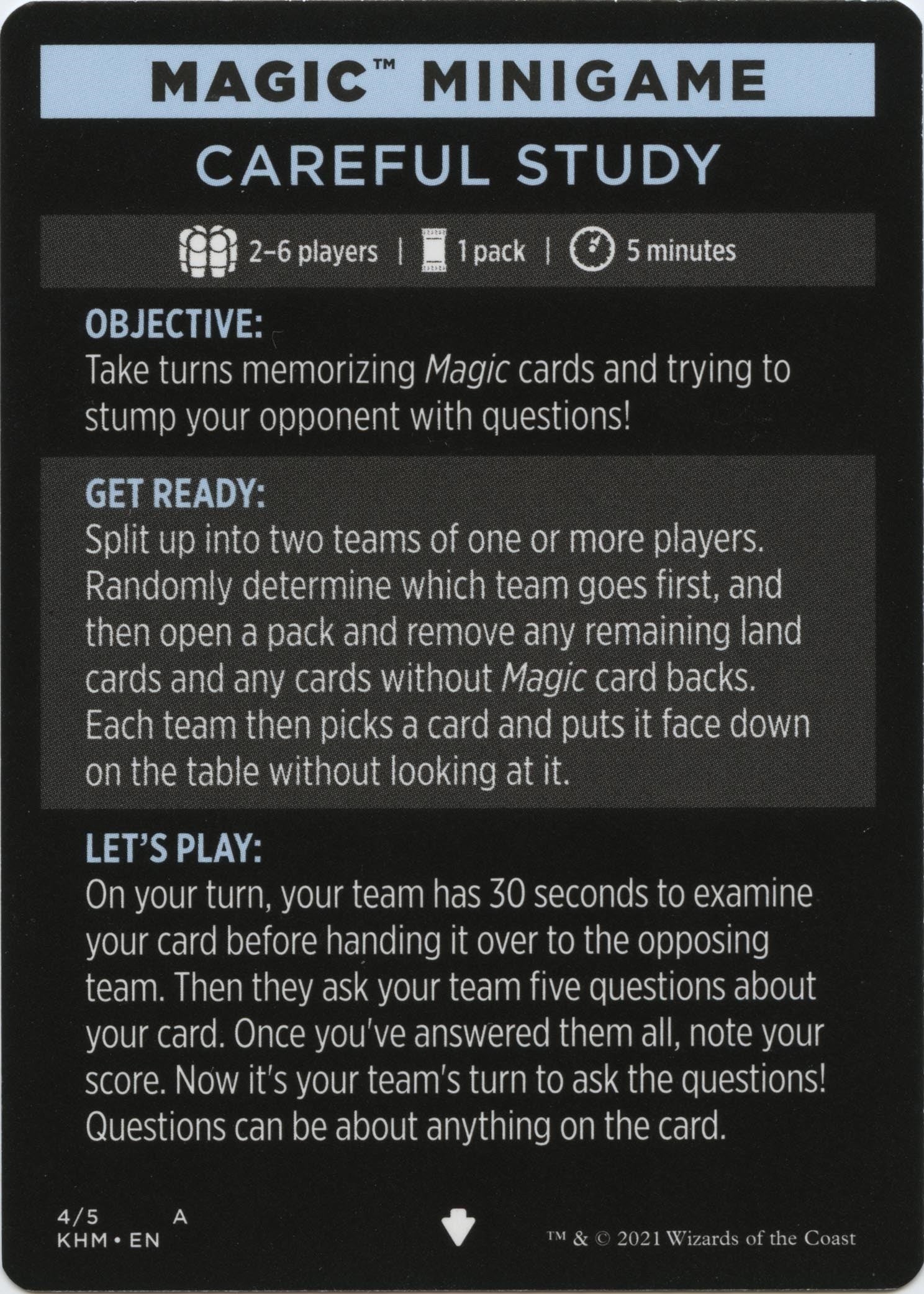 Image for Magic Minigame: Careful Study (4) [Kaldheim] - Magic: The Gathering