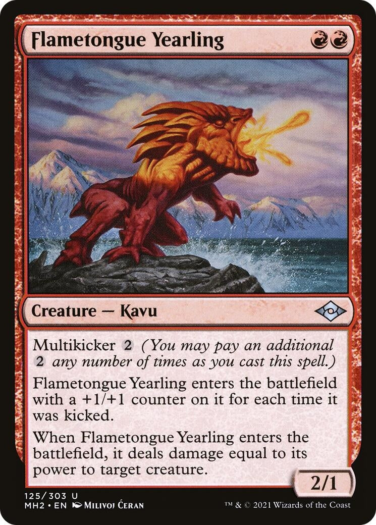 Image for Flametongue Yearling (125) [Modern Horizons 2] - Magic: The Gathering