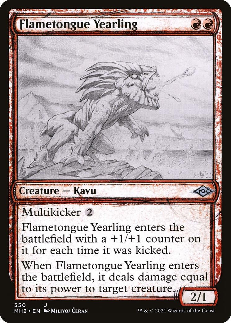 Image for Flametongue Yearling (Showcase) (350) [Modern Horizons 2] - Magic: The Gathering
