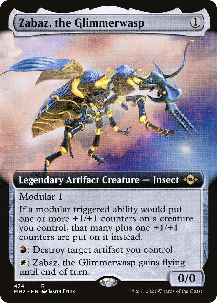 Image for Zabaz, the Glimmerwasp (Extended Art) (474) [Modern Horizons 2] - Magic: The Gathering