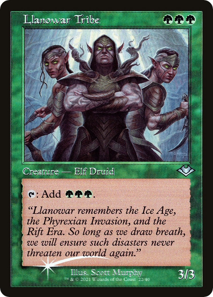Image for Llanowar Tribe (Retro Frame) (22) [Modern Horizons] - Magic: The Gathering
