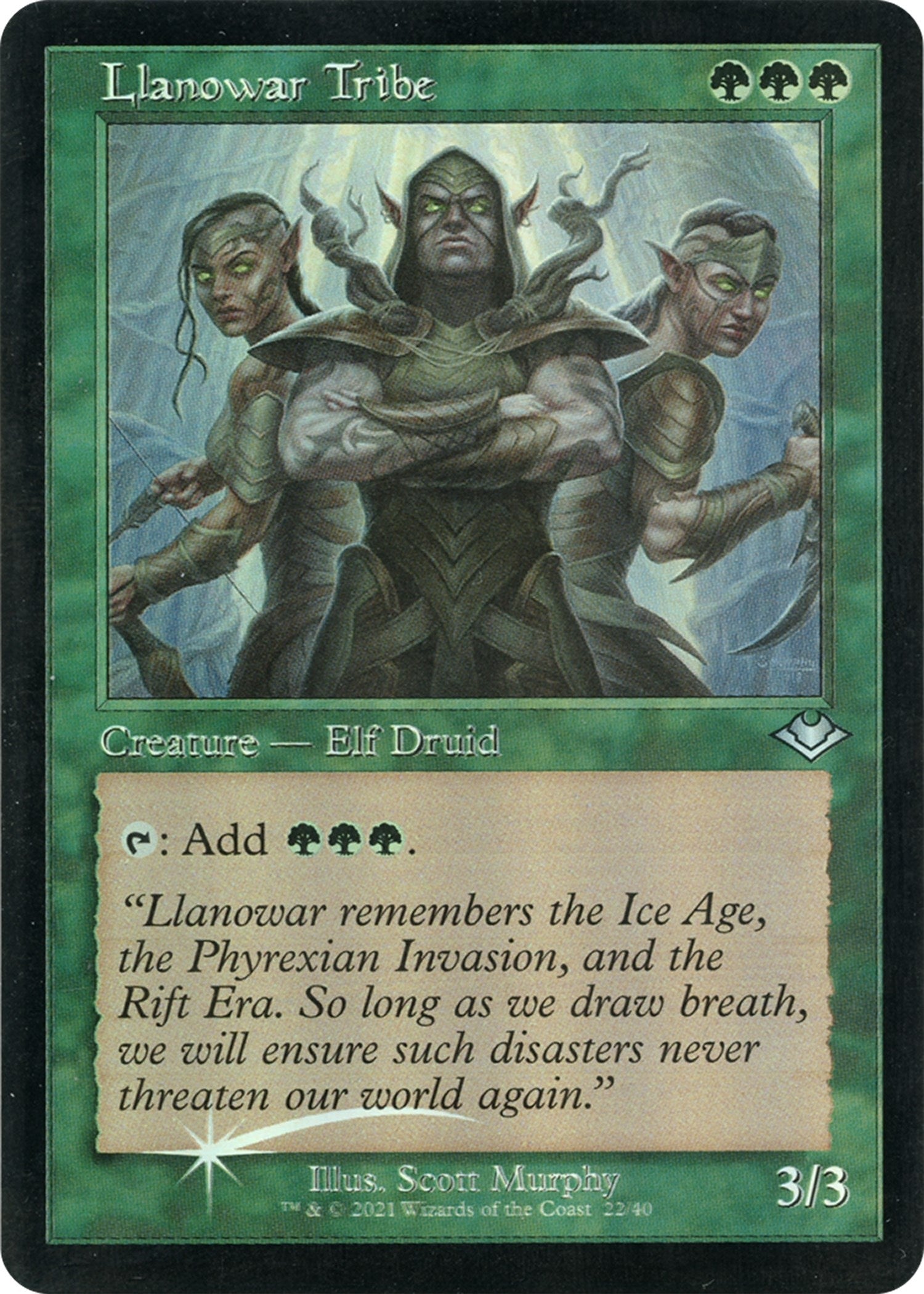 Image for Llanowar Tribe (Retro Frame) (Foil Etched) (22) [Modern Horizons] - Magic: The Gathering