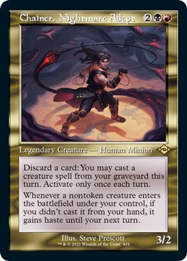 Image for Chainer, Nightmare Adept (Retro Frame) (Foil Etched) (419) [Modern Horizons 2] - Magic: The Gathering