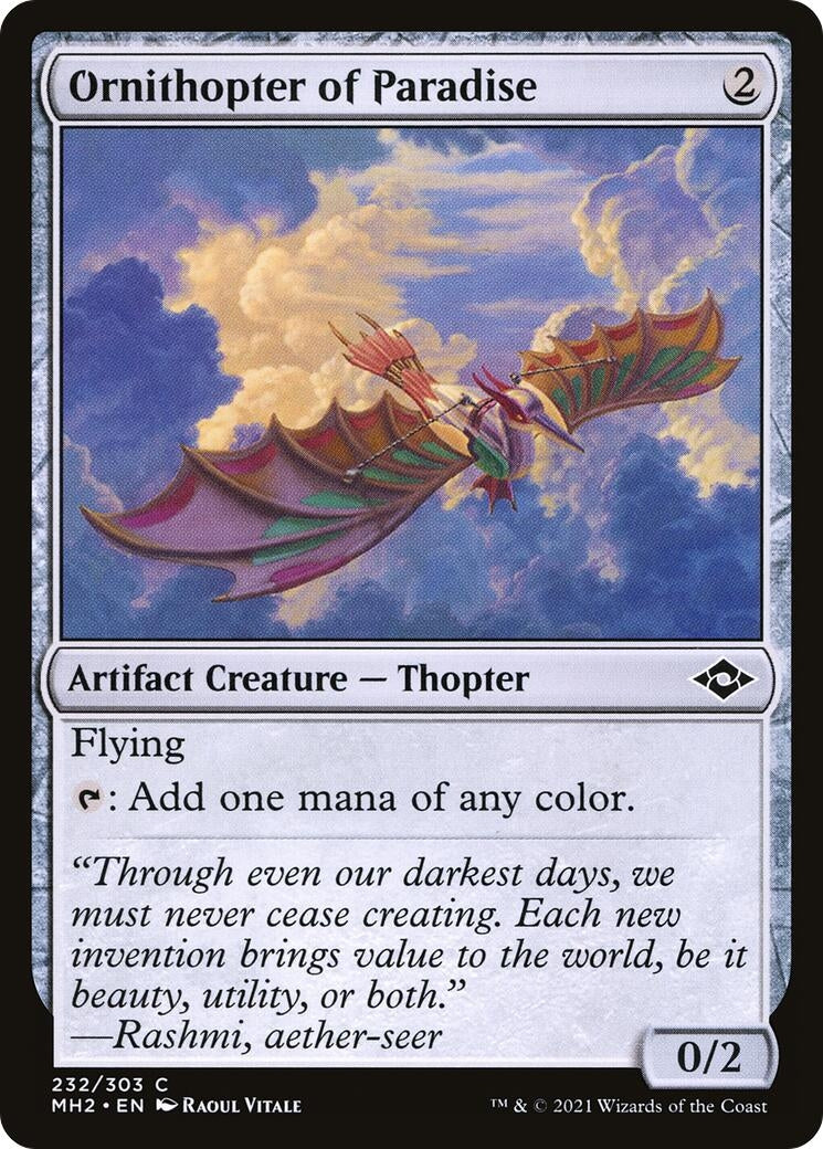 Image for Ornithopter of Paradise (232) [Modern Horizons 2] - Magic: The Gathering