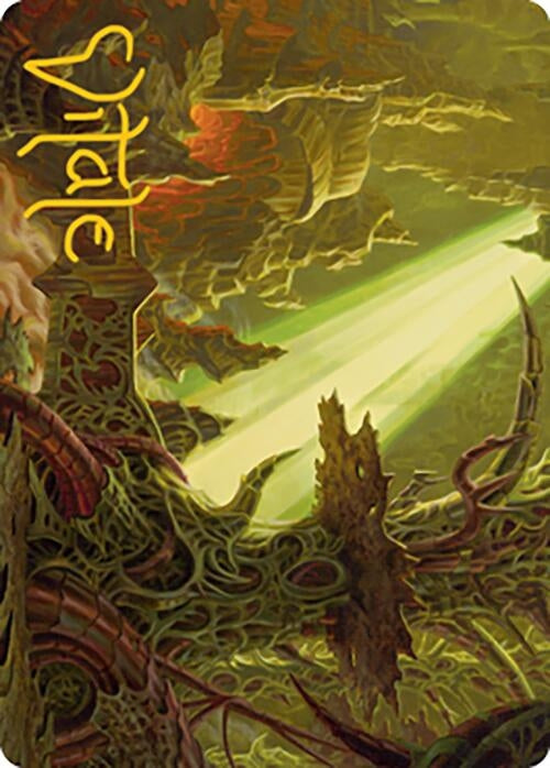 Image for Darkmoss Bridge Art Card (Gold-Stamped Signature) (72) [Modern Horizons 2] - Magic: The Gathering