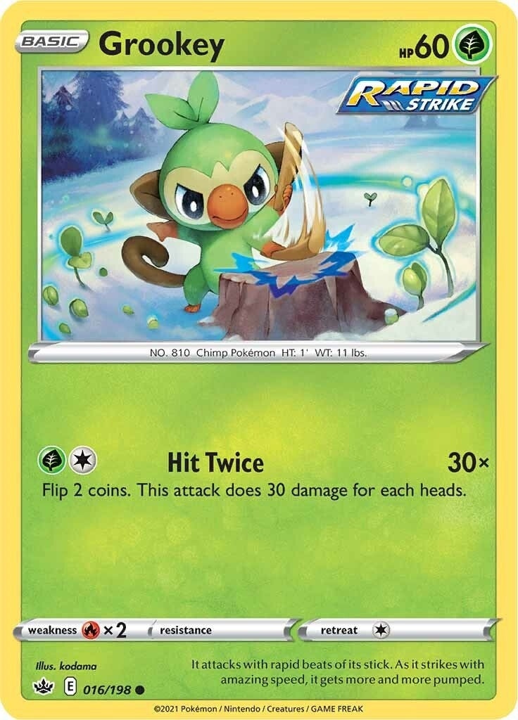 Image for Grookey (016/198) [SWSH06: Chilling Reign] - Pokemon
