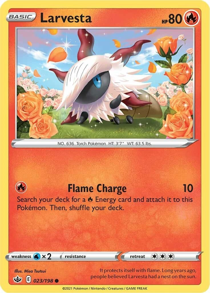 Image for Larvesta (023/198) [SWSH06: Chilling Reign] - Pokemon