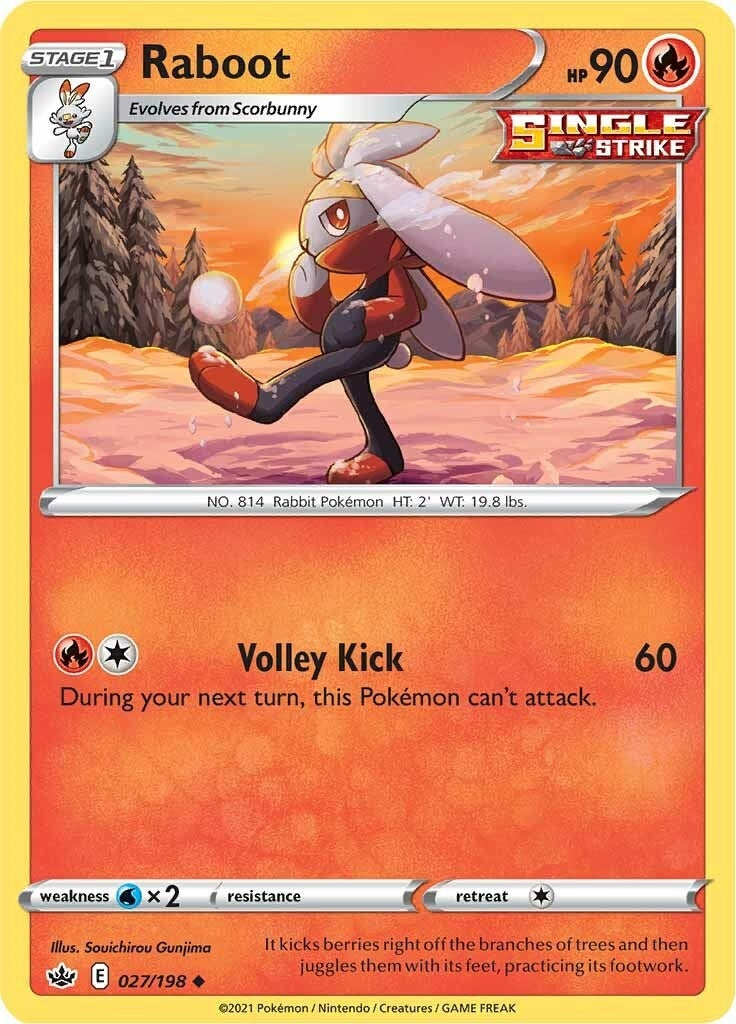 Image for Raboot (027/198) [SWSH06: Chilling Reign] - Pokemon
